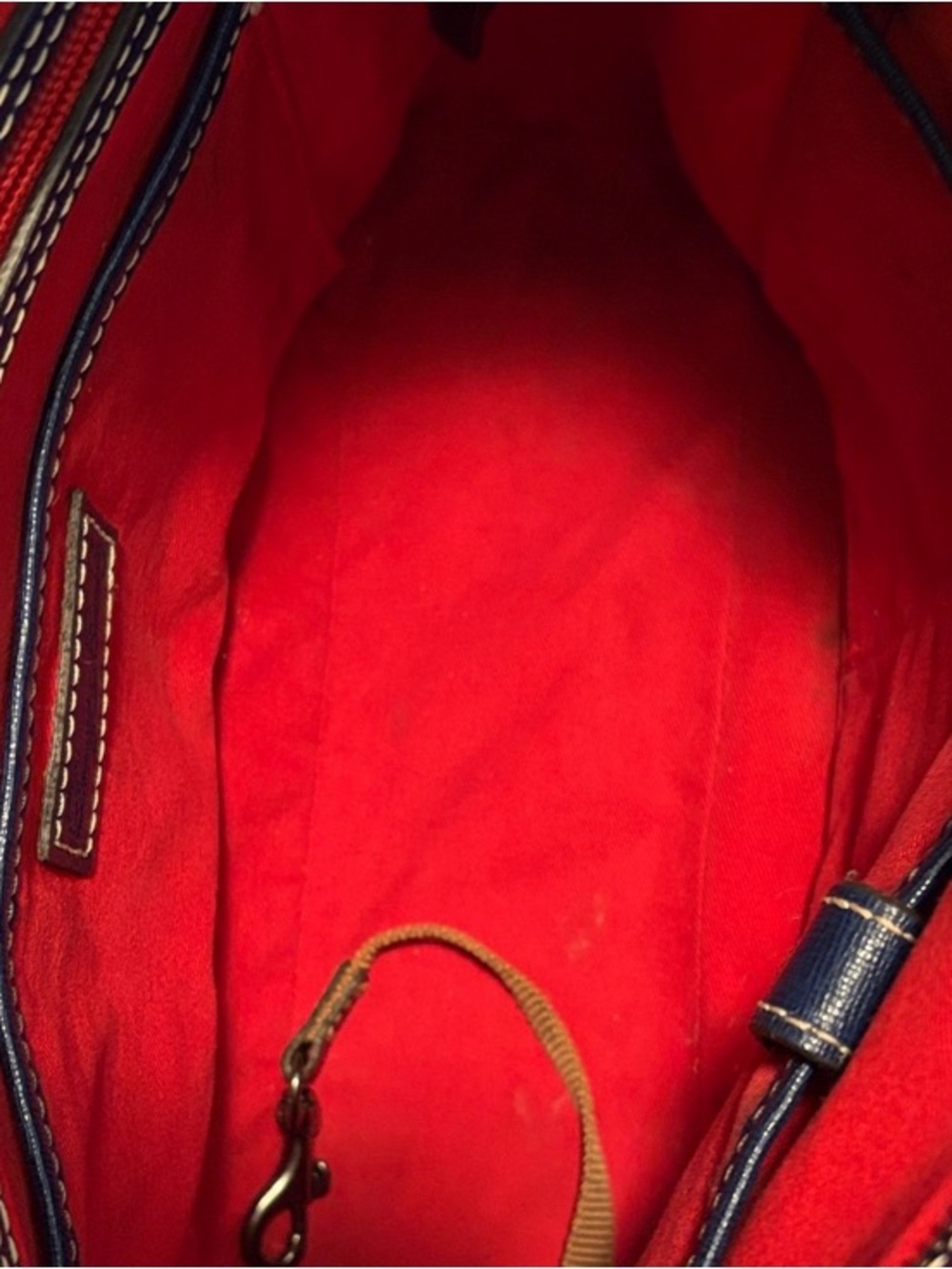 Dooney & Bourke Navy Leather Structured Tote - Picture 7 of 14